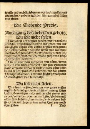 Die Siebende Predig.