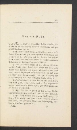 Von der Ruhe. Vom Schlaf.