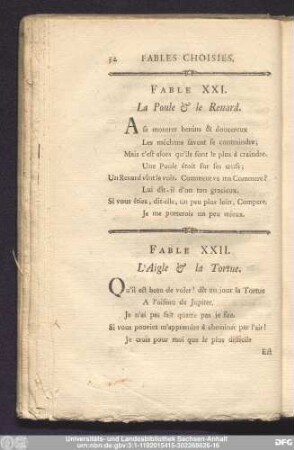 Fable XXI. La Poule & le Renard.