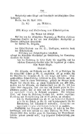 Klage auf Befreiung von Schulabgaben : [III. Elementarschulwesen]