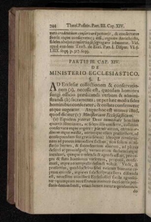 Partis III. Cap. XIV. De Ministerio Ecclesiastico.