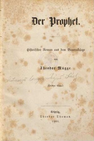Der Prophet : historischer Roman aus dem Bauernkriege, 3