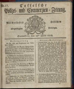 Nr. 57, Sonnabend, den 18ten Julii 1818