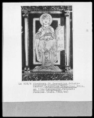 Tragaltar des heiligen Gregorius — Längsseite mit den Propheten David, Aggäus, Daniel, Jessaias, Habakuk und Zacharias — Der Prophet Jessaias
