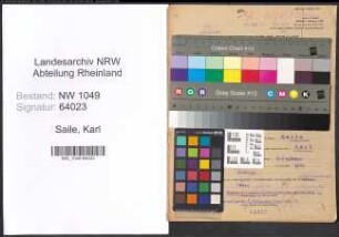 Entnazifizierung Karl Saile , geb. 12.09.1896 ()