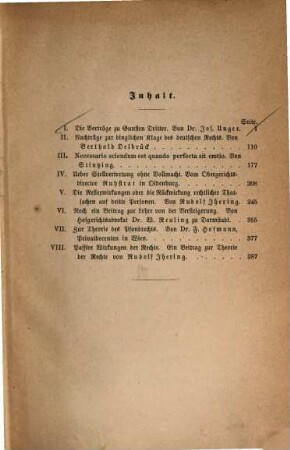 Jahrbücher für die Dogmatik des heutigen römischen und deutschen Privatrechts. 10, 10. 1869/71