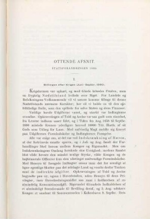 I. Stillingen efter Krigen (Juni-Septbr. 1660).