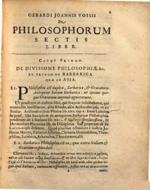 Joh. Gerardi Vossii De philosophia et philosophorum sectis : libri 2. 2., De philosophorum sectis
