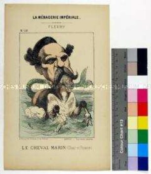 Karikatur auf Émile Félix Fleury aus der Serie "La Ménagerie Impériale"