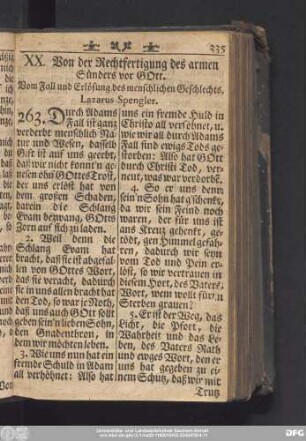XX. Von der Rechtfertigung des armen Sünders vor Gott.
