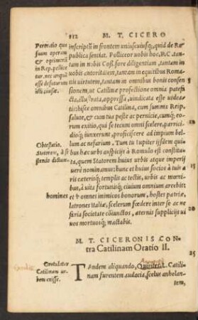 M. T. Ciceronis Contra Catilinam Oratio II.