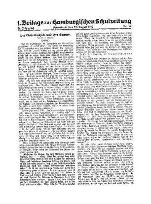 Die Einheitsschule und ihre Gegner (Schluß) : 1. Beilage Nr. 34