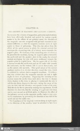 Chapter II. The Identity of magnetic and galvanic currents