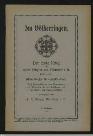 8: [Im Völkerringen] Band 8