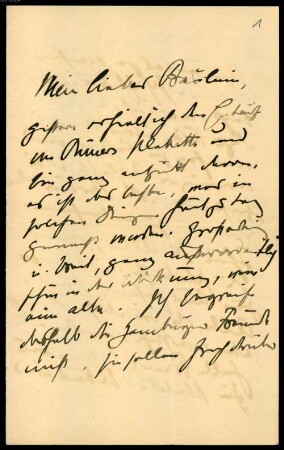 Joseph Joachim (1822-1882) und Helene Raff (1865-1942) Nachlass: Briefe von Adolf von Hildebrand an Helene Raff - BSB Raffiana VI. Hildebrand, Adolf von