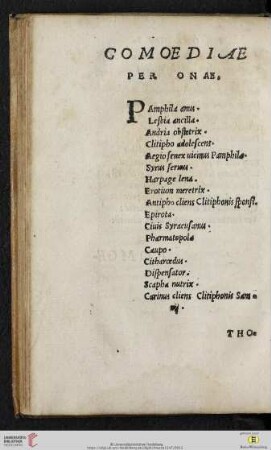 Comoediae