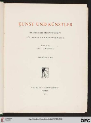 7: Kunst und Künstler: illustrierte Monatsschrift für bildende Kunst und Kunstgewerbe