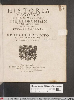 Historia Magorum E Cap. II Matthaei