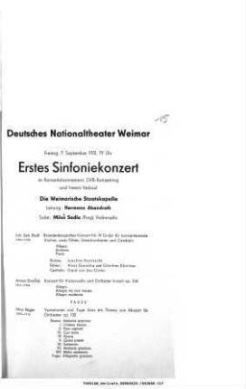 Erstes Sinfoniekonzert