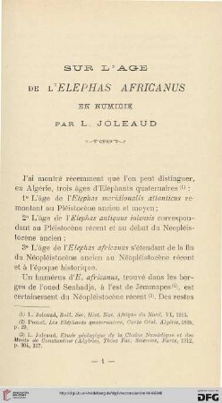 Sér. 5: Sur l'âge de l'éléphas africanus en Numidie