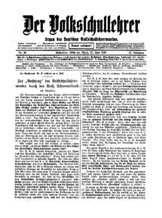 Zur "Aechtung" des Volksschullehrervereins durch den Kath. Lehrerverband