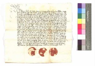 Johannes, Ulrich und Wilhelm Grafen von Öttingen an die Grafen von Hohenlohe wegen Erpf von Ahelfingen; Siegel.