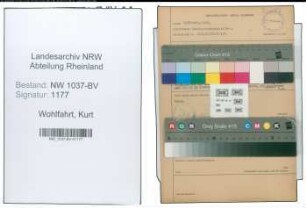 Entnazifizierung Kurt Wohlfahrt , geb. 28.06.1916 (Angestellter)