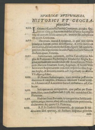 Historici et Geographici libri.