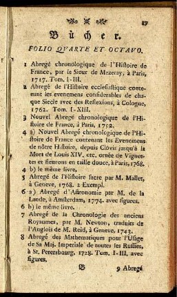 Bücher. Folio, Quarte Et Octavo.