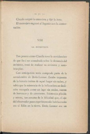 VIII - La entrevista
