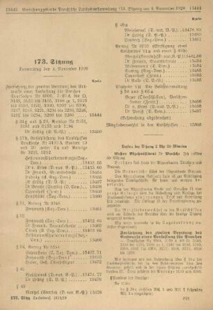 173. Sitzung. Donnerstag den 4. November 1920