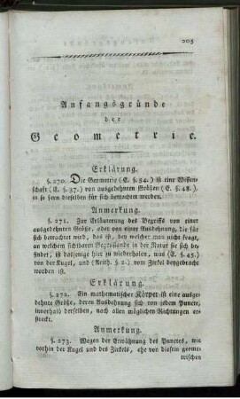 Anfangsgründe der Geometrie