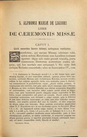 S. Alphonsi M. de Liguori episcopi, confessoris et ecclesiae doctoris liber de caeremoniis missae : ex italico idiomate latine redditus