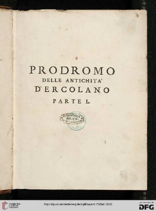 Band 1: Prodromo Delle Antichità d'Ercolano