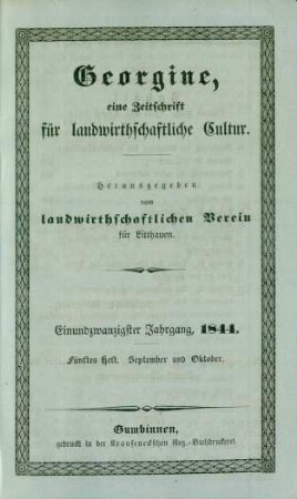 Einundzwanzigster Jahrgang, 1844. Fünftes Heft. September und Oktober.