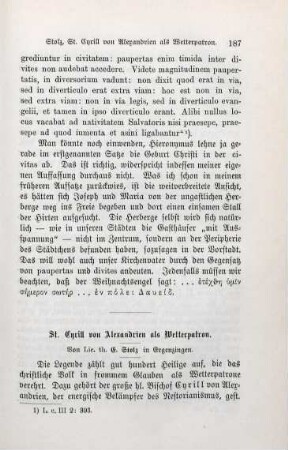 187-198 St. Cyrill von Alexandrien als Wetterpatron