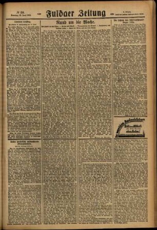 Zweite Ausgabe vom Sonntag, den 13. Juni 1926.