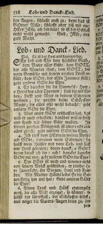 Lob- und Danck-Lied.