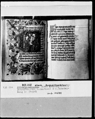 Liber precum: folio ?, Initiale D, Darbringung im Tempel