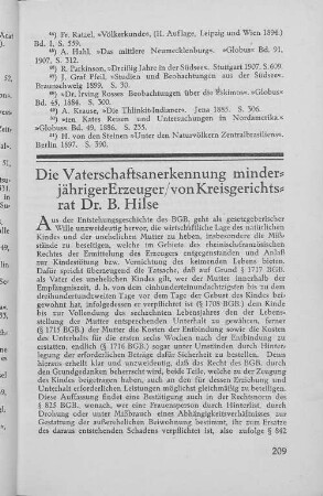 Die Vaterschaftsanerkennung minderjähriger Erzeuger