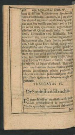 Tractatus IV. De Sophisticis Elenchis.