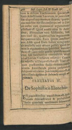Tractatus IV. De Sophisticis Elenchis.