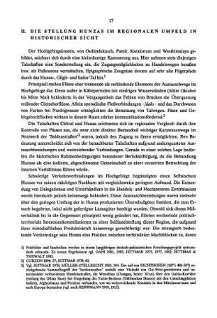 II. Die Stellung Hunzas im regionalen Umfeld in historischer Sicht