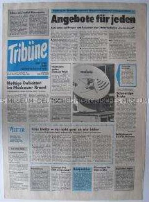 Tageszeitung des FDGB "Tribüne" zur "Wende" in der DDR