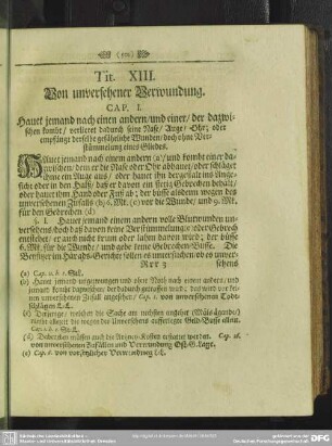 Tit. XIII. Von unversehener Verwundung
