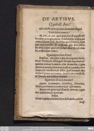 De Artibus.