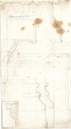 Gärtner, Friedrich von; München, Ludwigstr.; Staatsbibliothek - Lesesaal - Profile für die Eingangstür (Schnitte)