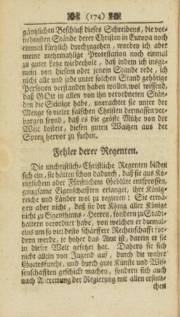 Fehler derer Regenten