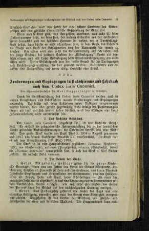 Aenderungen und Ergänzungen in Katechismus und Lehrbuch nach dem Codex iuris Canonici