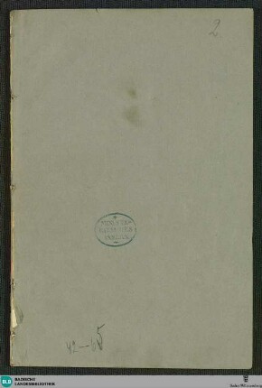 Instruction für die Ausführung der vom Grossherzogl. Bad. Ministerium des Innern angeordneten chemischen Untersuchung der Badischen Mineralwasser